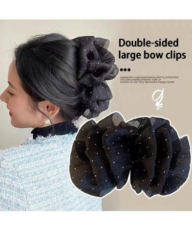 Bow Bubble Clips 4Pcs Large Claw Clips For Thick Hair Chiffon Silk Bubble Bow Hair Claw Jaw Clip Fluffy Hair Clips Thick Hair Claw Clips For Long Hair Elegant Hair Styling Accessories(White) - Buy Online on GoSupps.com