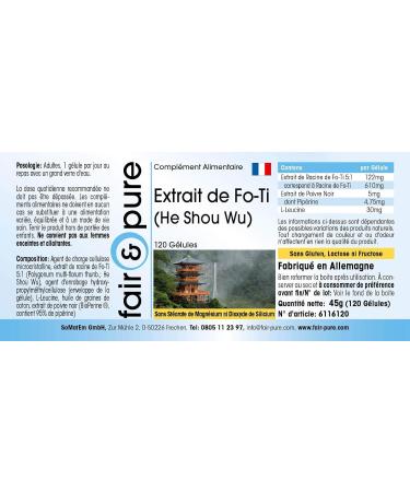 SoMatEm Fair & Pure FoTi extract He Shou Wu met bioperine vegan 120 FoTi capsules - Buy Online on GoSupps.com