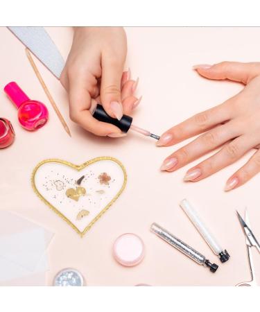 NOLITOY Heart Shaped Resin Nail Art Palette | Golden Edge Mixing Colors Tray for Nail Painting & Cosmetology - Buy Online on GoSupps.com