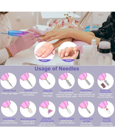35000RPM Electric Nail Files Rechargeable 4000mAH Cadrim Professional Super Portable Nail Drill Acrylic Gel Kit Beginners Adjustable Speed Free Direction LCD Display Kit Manicure Pedicure Set Electric Pink&blue - Buy Online on GoSupps.com