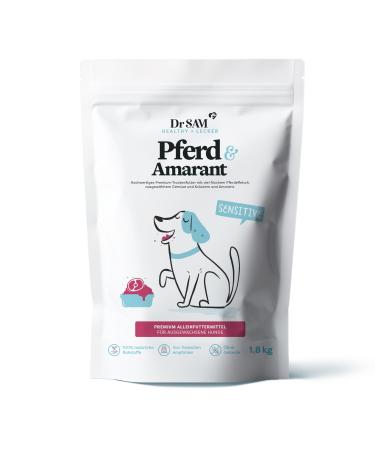 Dr. SAM Premium Dry Food for Adult Dogs - Complete Horse Food with Amaranth and Herb Blend - Ideal for Sensitive Stomachs - Gluten and Grain Free