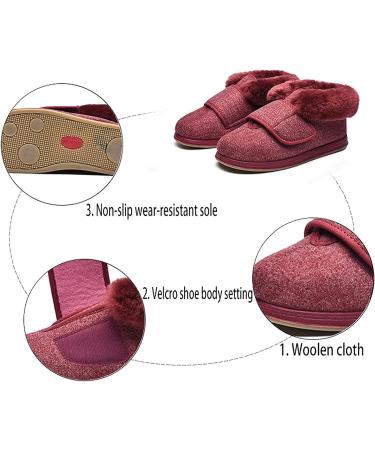 Hiigh Adjustable Diabetic Shoes for Winter Warmth - Pink, Size 42 | Arthritis & Edema Relief for Elderly Men & Women - Buy Online on GoSupps.com