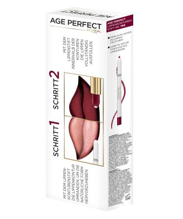 L'Or al Paris Age Perfect Lip Set - Helen Mirren's No. 706 Perfect Burgundy Lipstick & Lipliner | Intensive Care & Shine - Buy Online on GoSupps.com