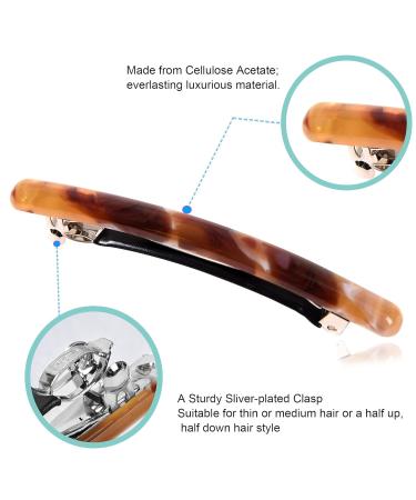 4 Pack Skinny French Hair Clips - Tortoise Shell Styles for Thin & Thick Hair - Girls Hair Accessories in Purple Coffee Milk Brown-Green & Classic Black Marble - Buy Online on GoSupps.com