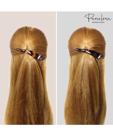 Parcelona French Brill Beak Celluloid Hair Claw Clips - Tortoise Shell/Brown (Set of 2) - Buy Online on GoSupps.com