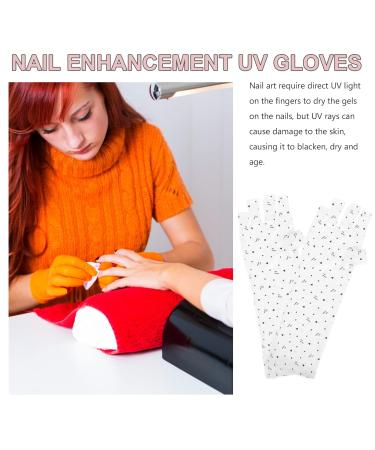 minkissy 10 Pairs Nail Gloves Fingerless Anti Uv Glove Protection Gloves for Manicures Gel Manicure Uv Gloves Uv Gloves for Gel Manicures Polyester Pattern White - Buy Online on GoSupps.com