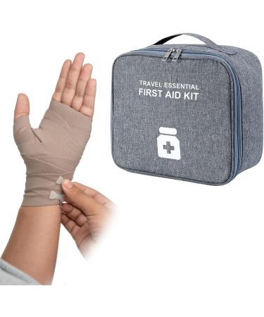He Zu Waterproof Medication Bag with Handle - Travel Pill Organizer & Makeup Bag for Camping Hiking & Outdoor Use - Portable Gray Essentials - Buy Online on GoSupps.com