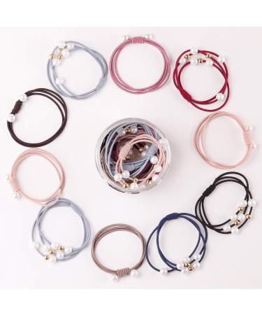 Seatecks Elastic Hair Tie Set - 21 Pearl Hair Bands & Ponytail Holders | International Shipping Available - Buy Online on GoSupps.com