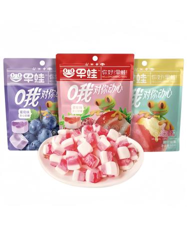 MKSDDF-50g Gummy Sandwich White Peach Flavor Gummy Fruit Strawberry Assorted Fruit Candy Glucose Fruit Candy Snacks Snack Gummy Candy Snacks (Strawberry*50g)