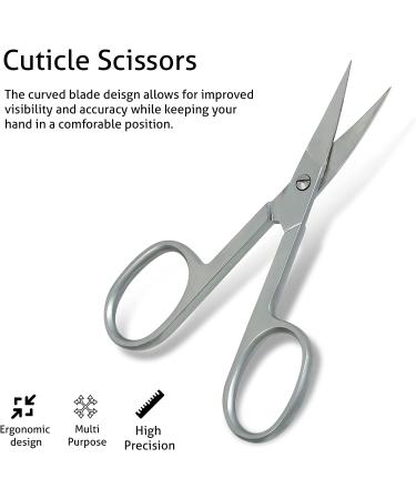 Eagerbeauty Stainless Steel Cuticle Scissors - Curved Blade Small Scissors for Nails, Eyebrows, Eyelashes, Dry Skin - Nail Trimming Tool - Buy Online on GoSupps.com