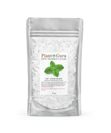 Menthol Crystals 2 oz. Mentha Arvensis 100% Pure Natural USP Food Grade - Great for Cosmetics, Salves, Balms, Creams and Soap Making.