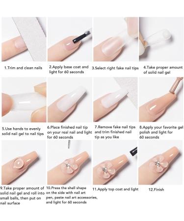 PenRux Solid Builder Gel for Nails 6 Colors Nail Extension Gel Non Sticky Portable Solid Builder Gel Shiny Long Lasting Solid Builder Nail Gel for Carving Nail Art Salon Home Use - Buy Online on GoSupps.com