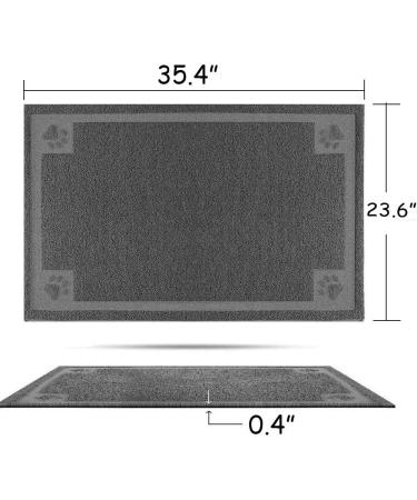 Darkyazi Large Pet Feeding Mat 24x36 - Non Slip, Waterproof, Easy to Clean - Grey - Buy Online on GoSupps.com