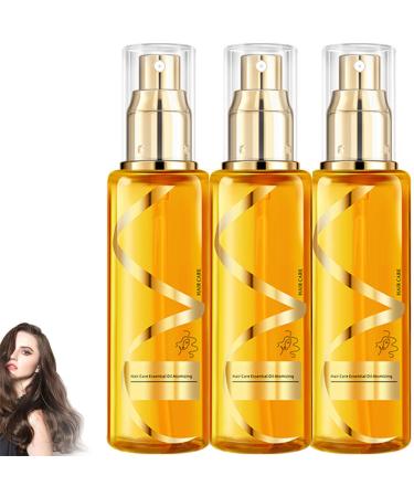 Hair Oil Spray for Dry and Frizzy Hair Moisturizing & Strengthening Silky Hair Oil Spray Protein Hair Repair Leave-In Conditioning Essential Oil Spray (3pcs)