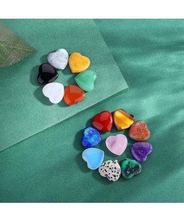 Kenntsh 15 Piece Natural Love Stone Quartz Clear Quartz Eye Heart Set Palm Thumb Gemstones Meditation 0.8 Inch - Buy Online on GoSupps.com