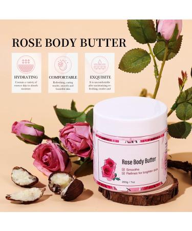 Rose Body Butter for Women - Body Butter for Dry Skin - Natural Moisturiser - Rose Body Moisturiser for Hydrating Nourishing Firming - Skin Care Rose Butter Moisturiser - Softens and Smooths Skin - Buy Online on GoSupps.com