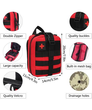 Premium First Aid Set | Tactical Medical Bag for Camping Hiking & Adventure | Trauma Kit for Home Car & Military Survival - Pink - Buy Online on GoSupps.com