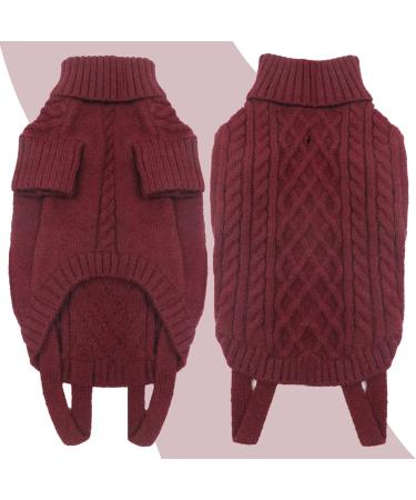 Warm Christmas Dog Sweater for Small Breeds | Liebeedd Fleece Jumper for French Bulldogs & Chihuahuas | Burgundy Red XS - Buy Online on GoSupps.com
