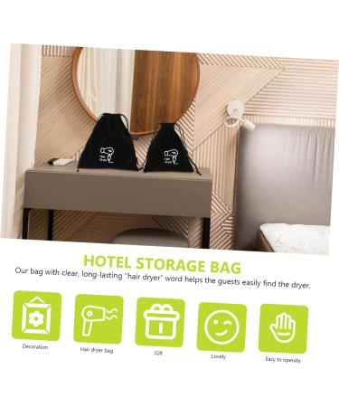 HAPINARY 8 Pcs Storage Bag Hair Dryer Supplies Hair Dryer Storage Pouch Hair Dryer Bag Black Flocking Cloth - Buy Online on GoSupps.com
