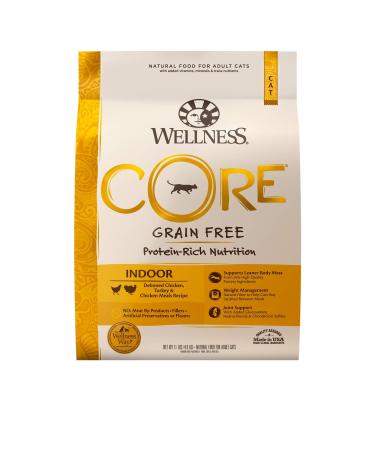 Wellness CORE Grain-Free Natural Dry Cat Food (Indoor, Indoor Salmon, Original, and Turkey Recipes) Food Chicken 11 Pound (Pack of 1)