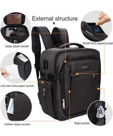 Relavel Professional Makeup Backpack - Extra Large Travel Train Case for Women - Cosmetic Organizer and Brush Holder - Large Black - Buy Online on GoSupps.com