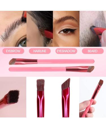 2 PCS Multi Function Eyebrow Brush Set - Professional Square Angled Brush for 4D Hair Stroke - Magic Hairline Eye Brow Brushes for Women and Girls - Buy Online on GoSupps.com
