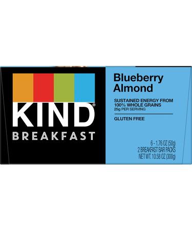KIND Breakfast  Healthy Snack Bar  Blueberry Almond  Gluten Free Breakfast Bars  100% Whole Grains  1.76 OZ Packs (6 Count) - Buy Online on GoSupps.com