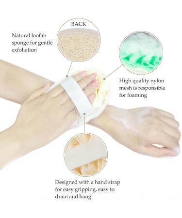 Travel Natural Body Loofah Sponge - Eco-Friendly Mini Exfoliating Scrub for Soft Sensitive Skin - Double-Sided 2 Pack - Buy Online on GoSupps.com
