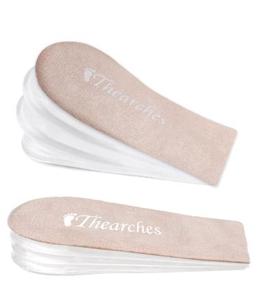 Thearches Adjustable Heel Lift Insole Inserts Orthotic Gel Height Increase Insoles for Women Men Leg Length Discrepancy Achilles tendonitis Heel Spurs Heel Pain Plantar Fasciitis Heel Injuries Beige S(W:3-7 M:5-8) - 4 Layers