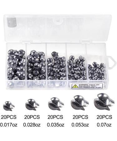100Pcs Fishing Weights & Sinkers | Round Split Shot Sinker | Removable Lead Egg Sinkers | 5 Sizes 0.007 oz to 0.07 oz | Double Open - Buy Online on GoSupps.com