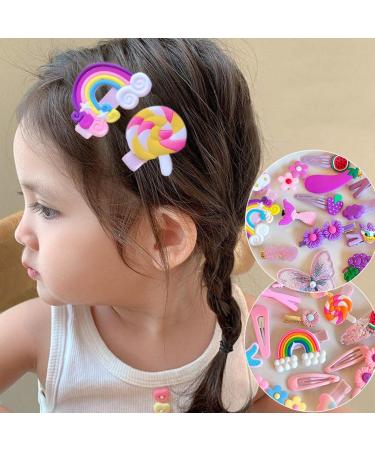 28 Pcs Cartoon Hair Clips for Girls - Cute Rainbow Barrettes & Accessories for Kids | Perfect Birthday & Christmas Gift - Buy Online on GoSupps.com