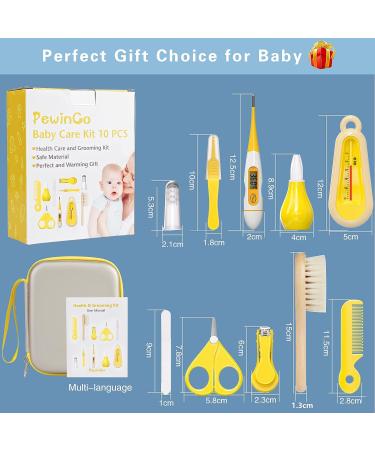 Baby Healthcare Kit & Grooming Set 10-in-1 for Newborns - Nail Clipper, Nasal Aspirator, Comb, Brush - Nursery Essentials for Infant Boys & Girls - Buy Online on GoSupps.com