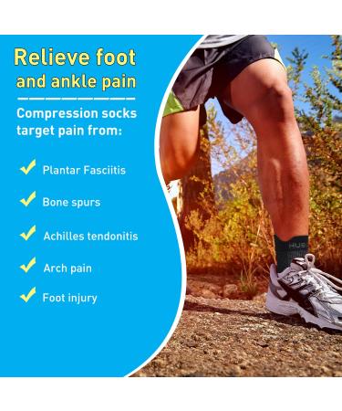 4 Pairs Neuropathy Plantar Fasciitis Support Compression Socks - Gray, Women Men, Toeless Design, Ankle Support for Pain Relief - Buy Online on GoSupps.com