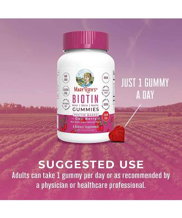 Biotin Gummies 60 Count | 2 Month Supply | Vegan & Non-GMO | Hair, Skin & Nails Vitamins for Growth | Sugar-Free & Gluten-Free - Buy Online on GoSupps.com