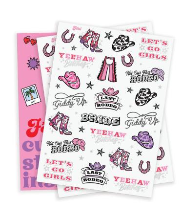 XO Fetti Last Rodeo Bachelorette Temporary Tattoos - 48 Glitter Styles | Cowgirl Bach Party Decor & Supplies - Buy Online on GoSupps.com