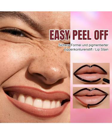  ARCHIDATE Peel Off Lip Stain Matte Lip Pencil Peel Off Water & Stain Resistant 24 Hour Long Lasting Color Retention Highly Pigmented with Special Tweezers (01 Light Brown/Red) - Buy Online on GoSupps.com