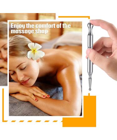 Stainless Steel Acupressure Massage Pen - Deep Tissue Manual Acupuncture Tool for Full Body Relaxation - Buy Online on GoSupps.com