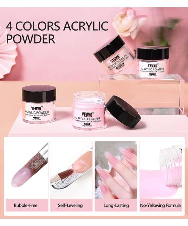 Professional Acrylic Nail Kit with Drill, Powder, and Liquid Set - 4 Clear, Nude, Pink, White Powders & 3.4oz Monomer - Perfect for Nail Extensions & Artistic Beginners - Buy Online on GoSupps.com