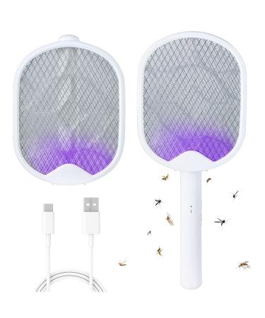 Oziral 2 in 1 electrical fly gossip Electric fly catcher Insect destroyers mosquito and fly destroyer trap 3000V USB re-charged for at home indoors and outdoors garden at home