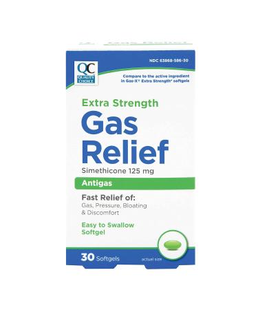 Quality Choice Gas Relief Extra Strength Simethicone 125 mg 30 Softgels (1 Pack)