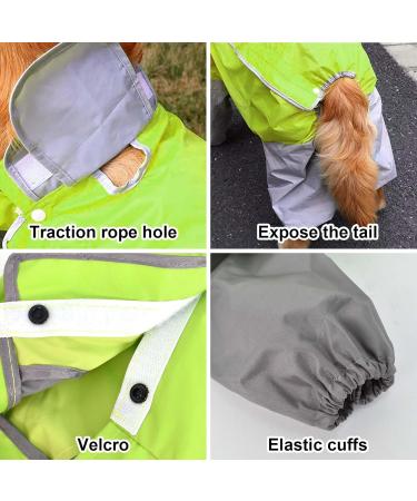 Waterproof Dog Raincoat with Hood for Medium & Large Dogs | Lightweight Green Rain Jacket for Outdoor Adventures - Buy Online on GoSupps.com