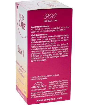META CARE Basic 3 - Essential Base-Forming Minerals with Origanox | 90 Capsules for Targeted Health | International Shipping - Buy Online on GoSupps.com