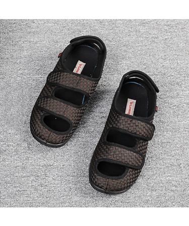 Men's Extra Wide Diabetic Shoes - Easy On & Off Sneakers for Swollen Feet - Non-Slip Memory Foam - Coffee - Buy Online on GoSupps.com