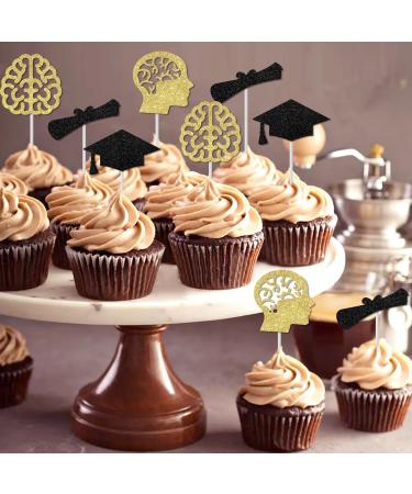 kreat4joy 24pcs Brain Graduation Cupcake Toppers Neurologist Graduation Congrats Grad Party Decor Neurology Party Decorations for Neuroscience Cake Decorations - Buy Online on GoSupps.com