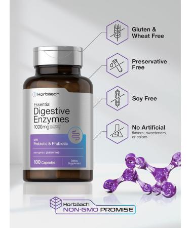 Horb ach Essential Digestive Enzymes | 100 Capsules | Enzyme Blend for Men & Women | Non-GMO & Gluten Free Supplement - Buy Online on GoSupps.com