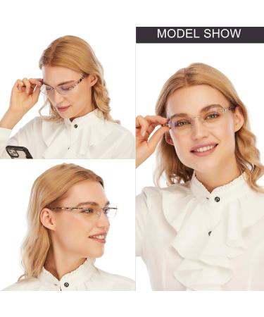 AQWANO Rimless Reading Glasses - Stylish Blue Light Blocking Women s Readers Frameless Design Anti-Blue Ray Reduce Eyestrain Black 1.25 - Buy Online on GoSupps.com