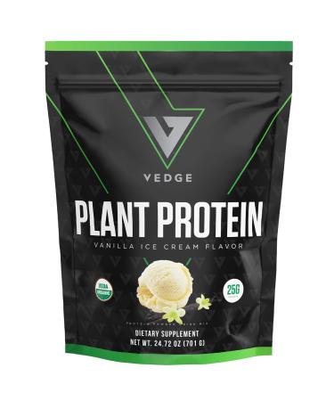 vedge Certified Organic Plant Protein Vanilla Ice Cream (20 Servings) - Plant-Based Vegan Protein Powder  USDA Organic  Gluten Free  Non Dairy Nutrition Plant Protein