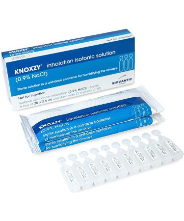 KNOXZY Isotonic 0.9% Sodium Chloride Inhalation Saline Solution - 20 x 2.5ml Vials - Pharmaceutical Grade - Buy Online on GoSupps.com
