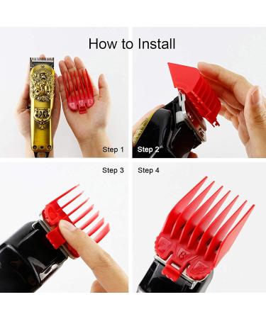 Hair Clipper Combs Guide Kit Plastic Hair Trimmer Guards Attachments Hair Salon Tool Set of 8 PCS - Buy Online on GoSupps.com
