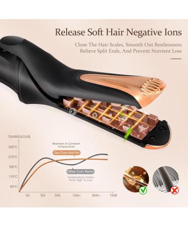 Cordless Mini Crimper Iron with USB Charging | 3 Temperature Settings | Ideal for Voluminous Hairstyles, Corn Perm Waves, and Hair Crimping - Buy Online on GoSupps.com
